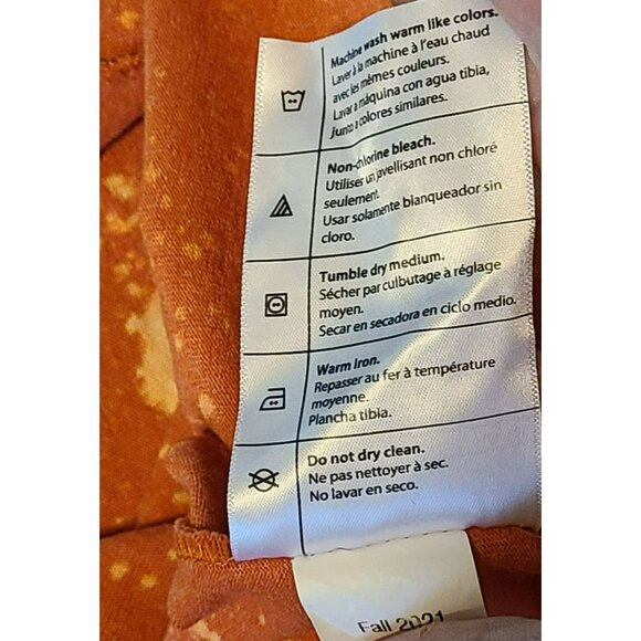 Carhartt Loose Fit T Shirt Men's SM Orange Long Sleeve Workwear Pocket Tie Dye - Picture 8 of 9